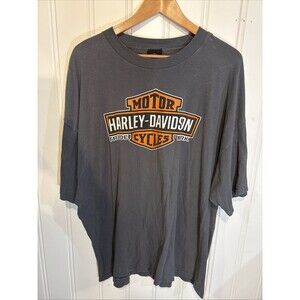 Harley Davidson Mens Motorcycles HD Gray T-shirt Bar & Shield Short Sleeves 3XL